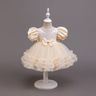 Princess Tea Length Sequin Tulle Dress for Little Girls - Special Occasion Outfit