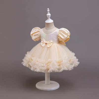 Princess Tea Length Sequin Tulle Dress for Little Girls - Special Occasion Outfit