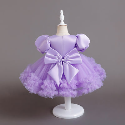 Princess Tea Length Sequin Tulle Dress for Little Girls - Special Occasion Outfit