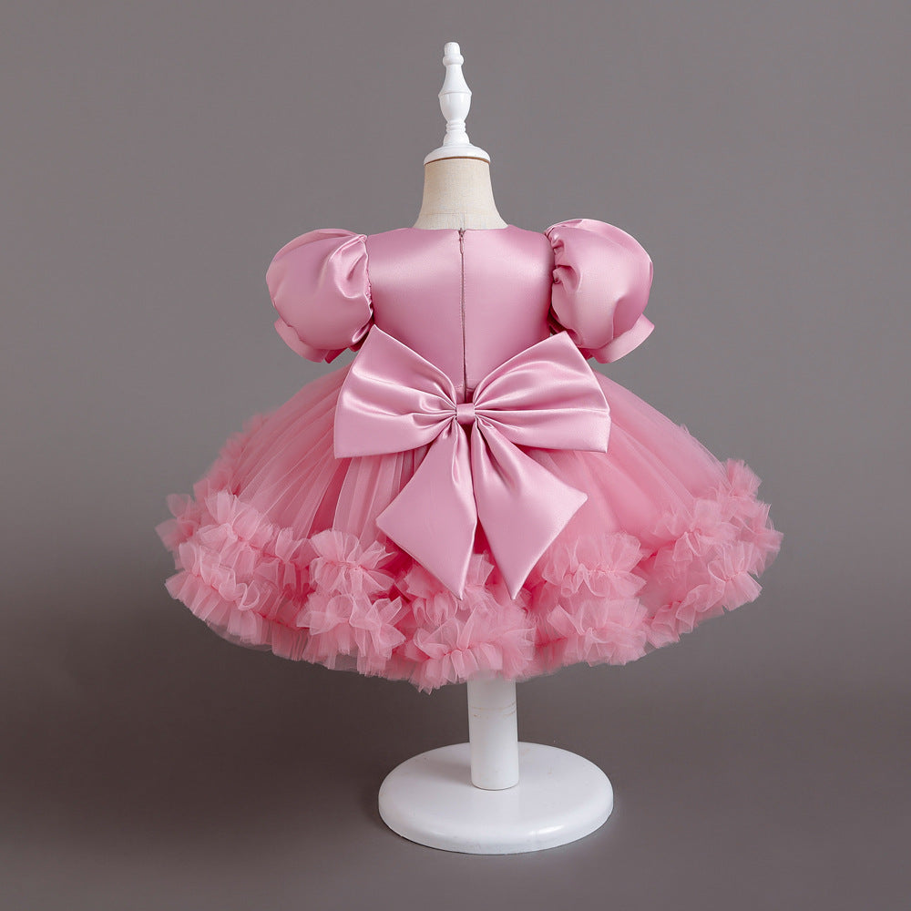 Princess Tea Length Sequin Tulle Dress for Little Girls - Special Occasion Outfit