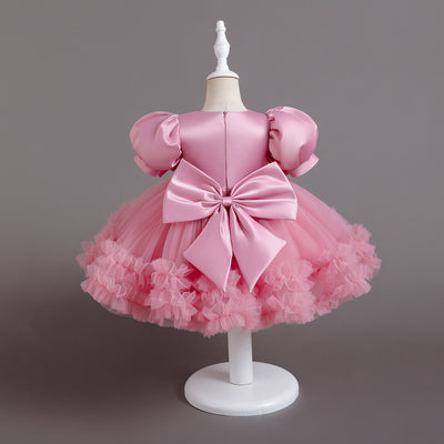 Princess Tea Length Sequin Tulle Dress for Little Girls - Special Occasion Outfit