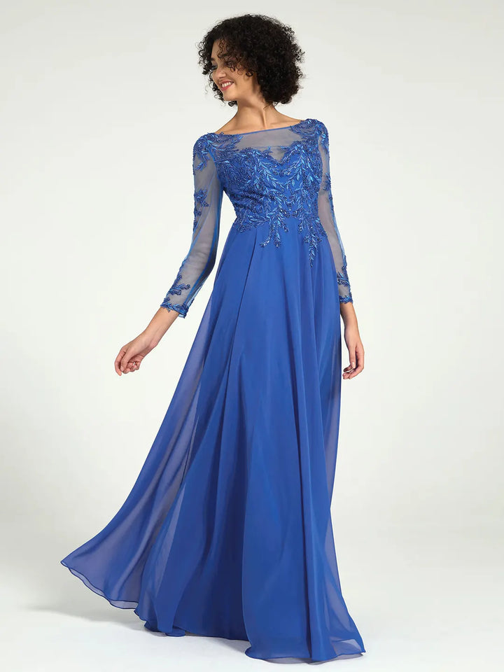 royal blue long sleeve maxi dress Royal Blue Off Shoulder O-Ring Cut Out Long Sleeves Slit Maxi Dress – Hot  Miami Styles main image 0