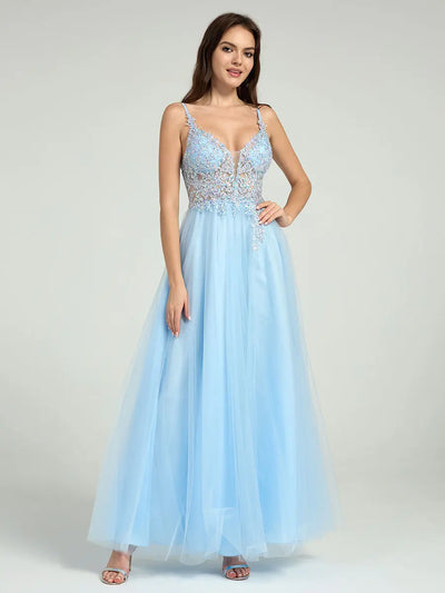 Carlyna Carlyna Carlyna Carlyna Carlyna Sheer Embroidered Sequin Bodice A-Line Maxi Dress