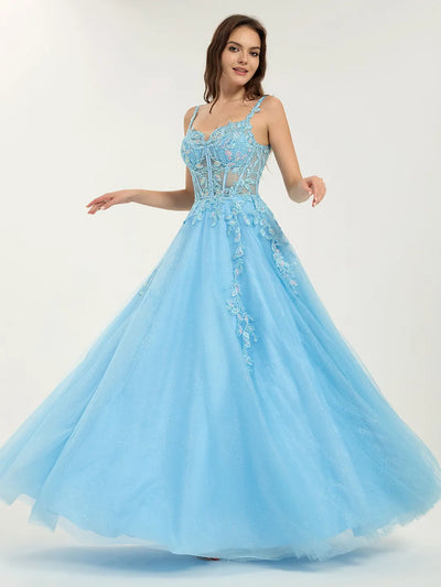 Carlyna Carlyna Carlyna A-Line Ball Gown with Sweetheart Neckline and Sequin Floral Embellishments