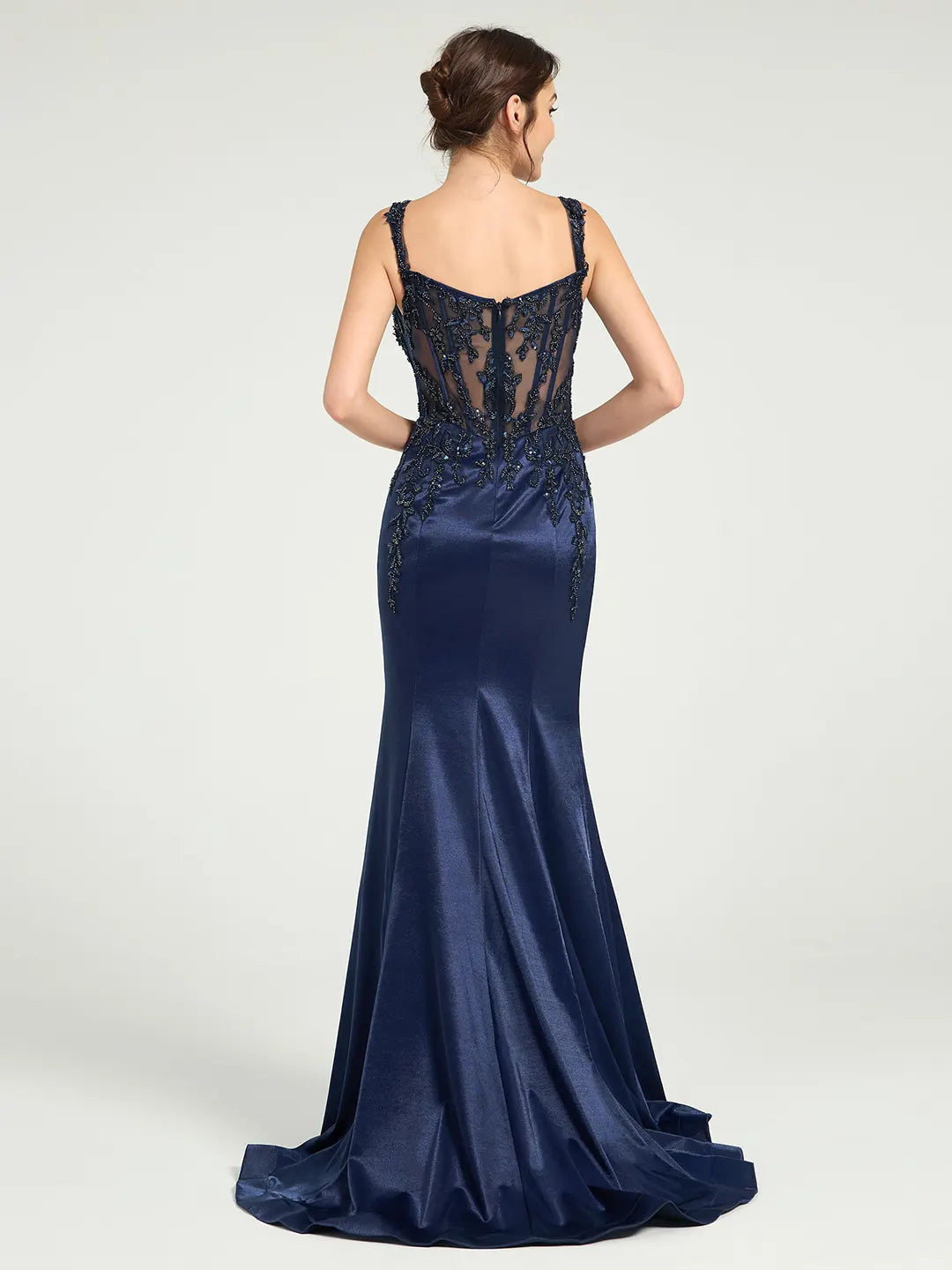 Prom Stretch R Hemi Elegant Stretch Jersey Prom Gown with Sheer Beaded Lace Bodice | Fit ...