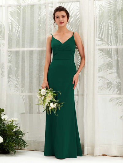 Spaghetti-straps Sweetheart Sleeveless Satin Bridesmaid Dress - Hunter Green (80223329)#color_hunter-green