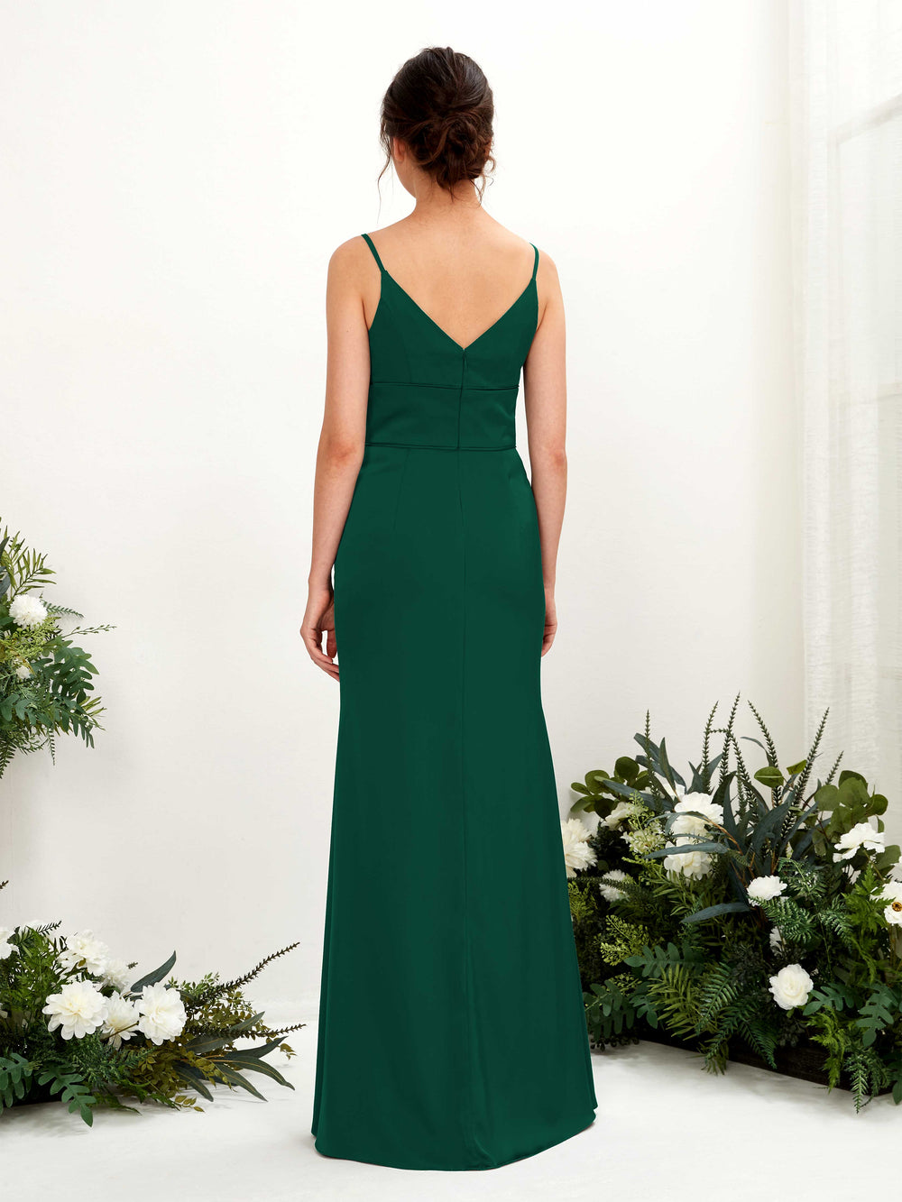 Hunter Green Satin Cowl Neck Bridesmaid Dress Mermaid Floor-Length