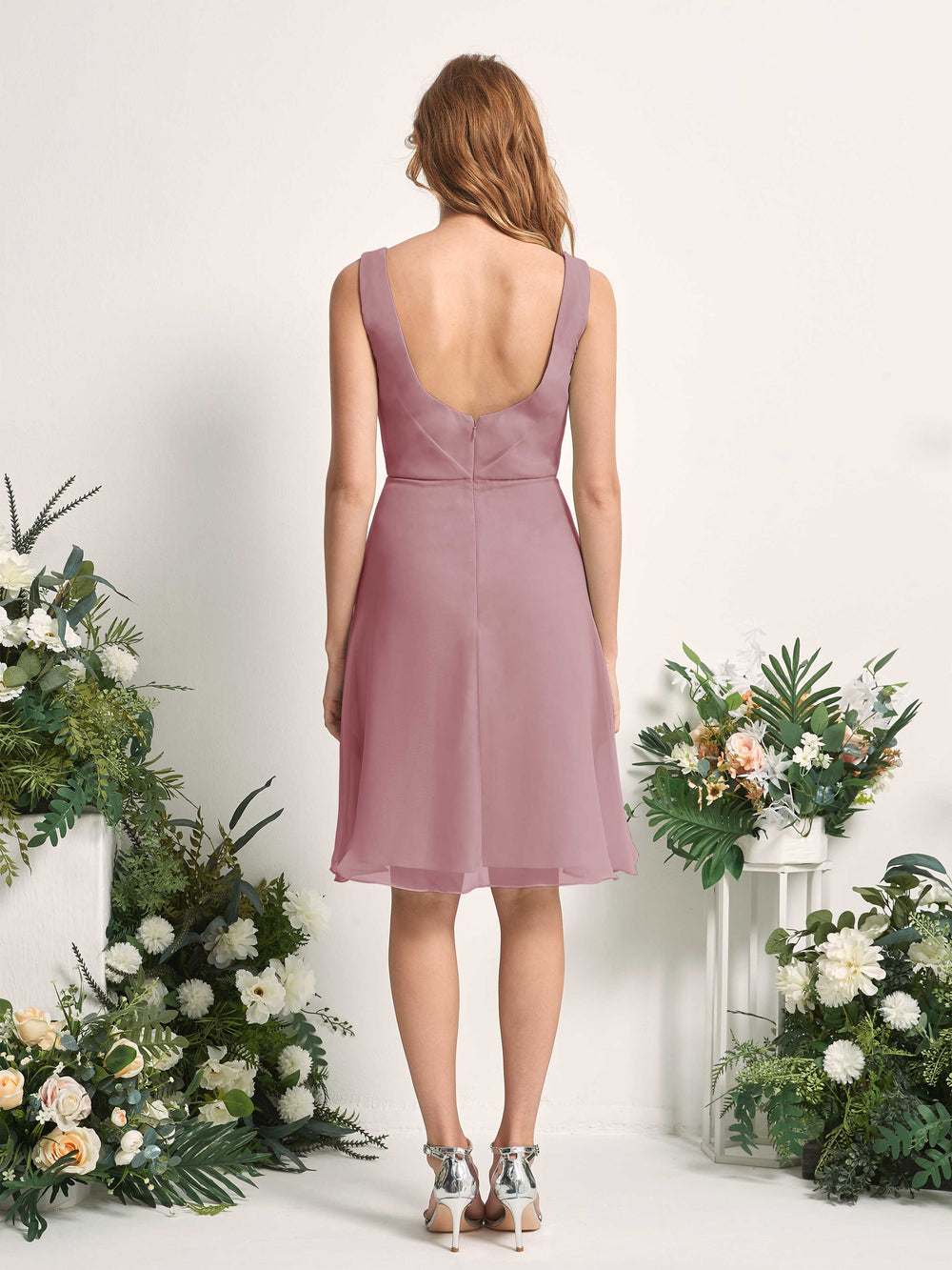 sachin and babi light blue dress A-Line/Princess Off-the-Shoulder Asymmetrical Chiffon Bridesmaid Dresses  with Ruffles