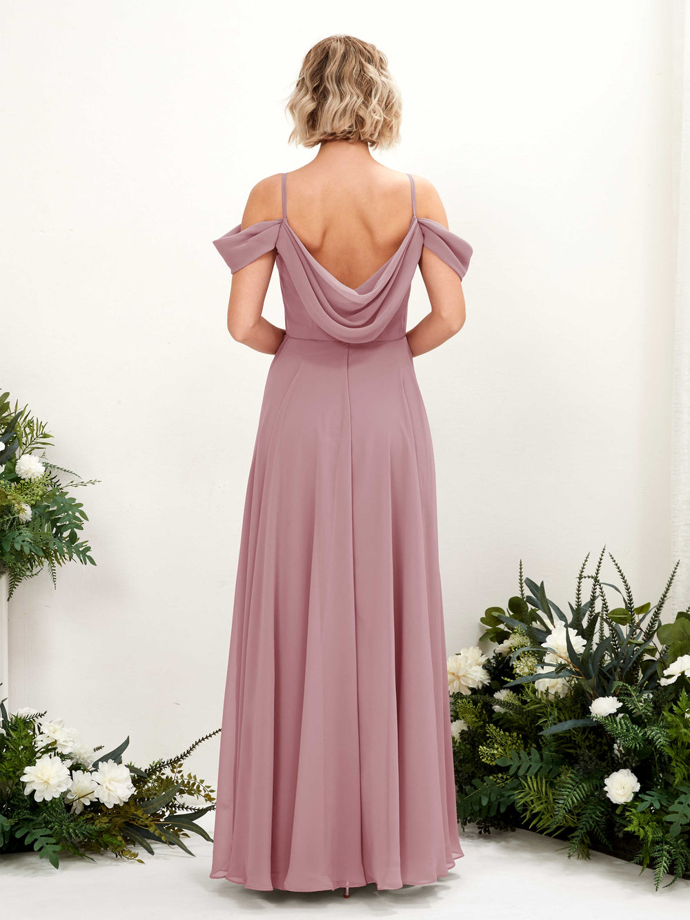 grey wrap bridesmaid dress TDY Slate Grey Short Infinity Bridesmaid Dress – Thedaintyard main image 0