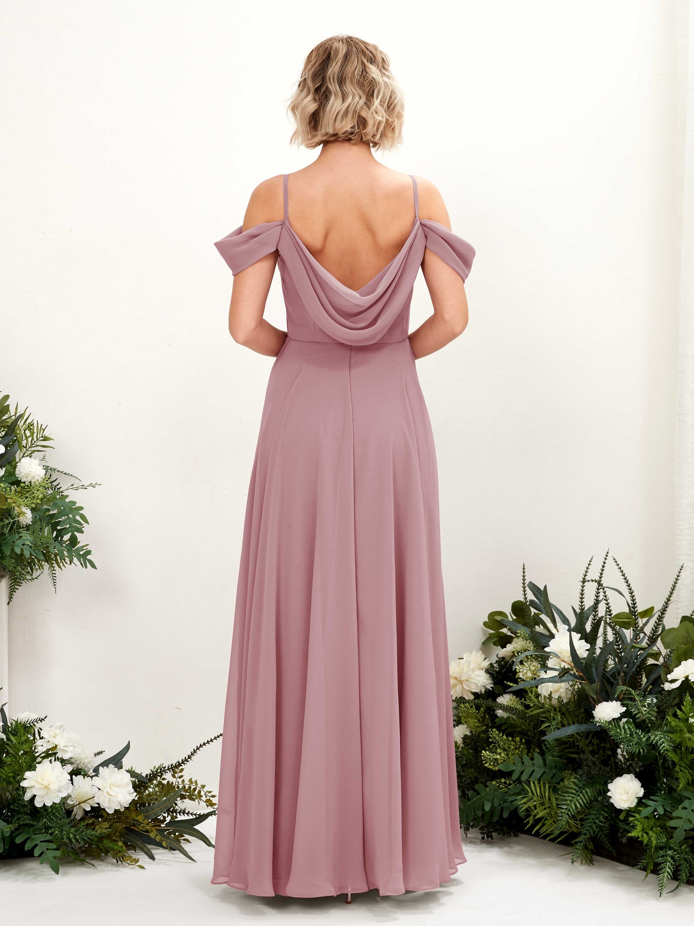 Vintage Mauve Bridesmaid Dresses Bridesmaid Dress A-line Chiffon Off Shoulder Full Length Sleeveless Wedding Party Dress (81224901)#color_vintage-mauve