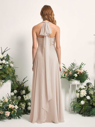 Carlyna Carolyn Convertible Champagne Bridesmaid Dress Maxi Sleeveless Sweetheart Dress Side View 2 #color_champagne
