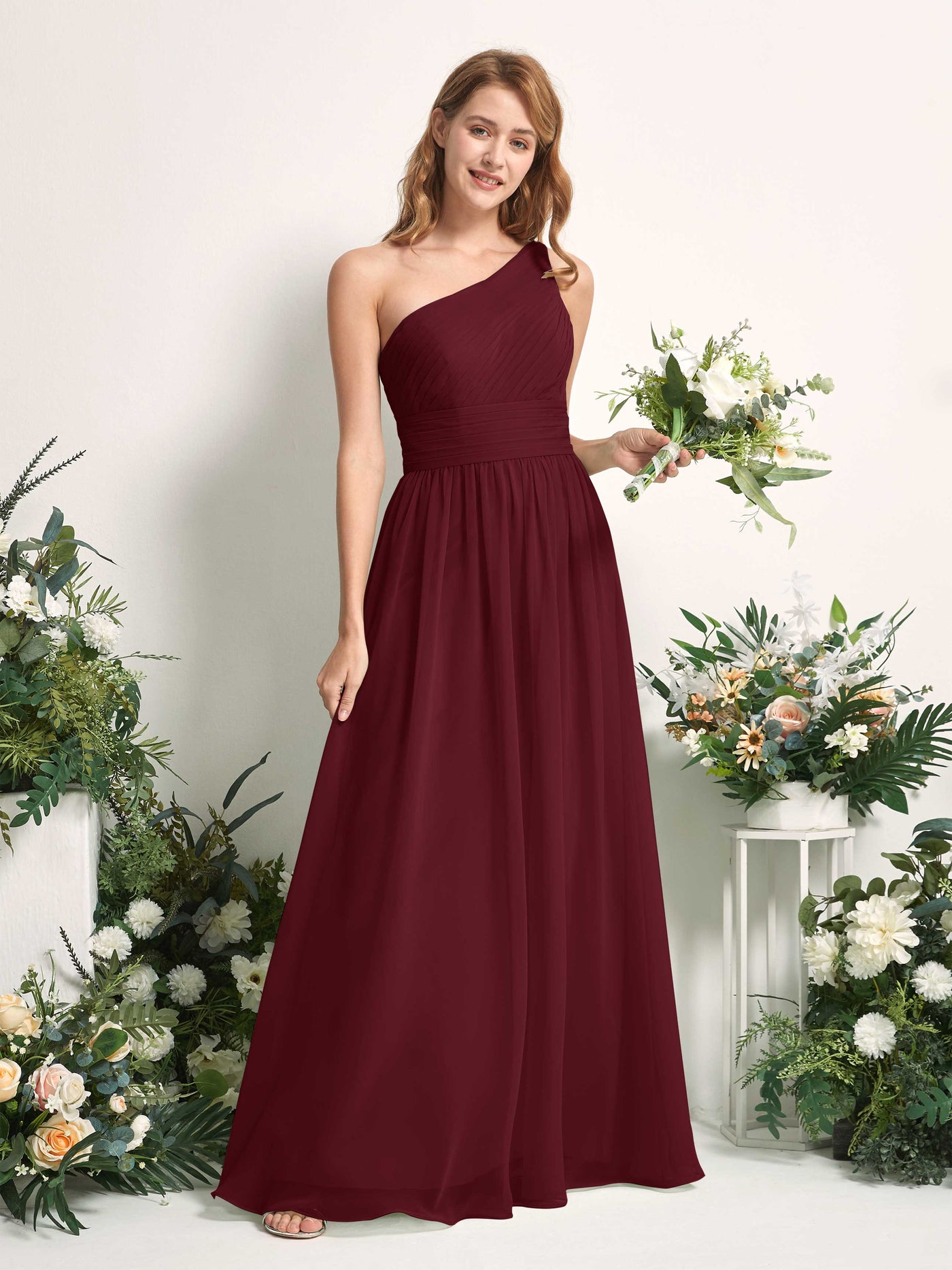pandora bridesmaid dresses Navy Chiffon Bridesmaid Dress A-Line Floor-Length