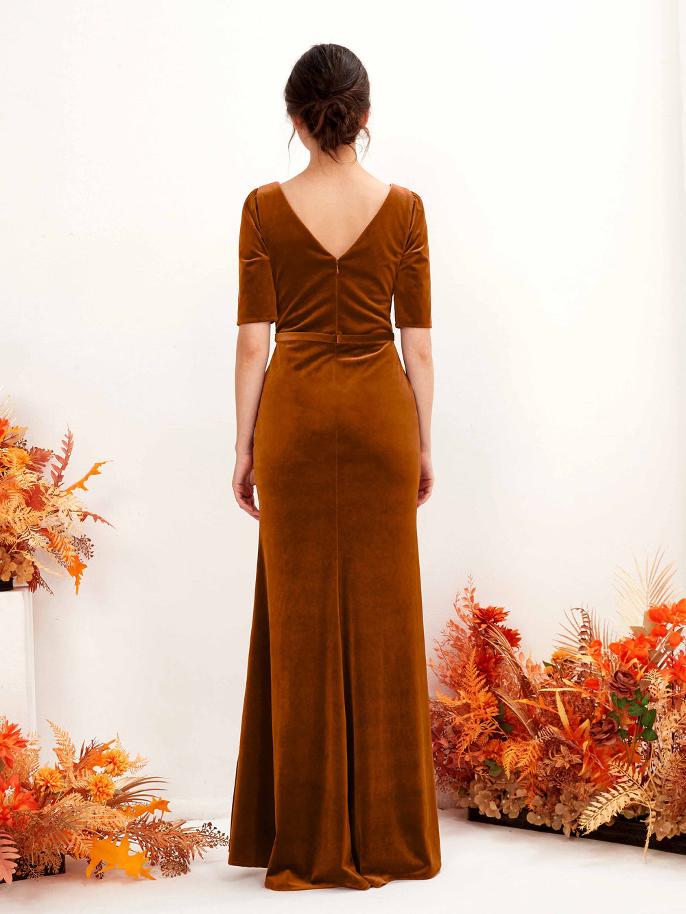 rust red bridesmaid dresses One Shoulder Chiffon Bridesmaid Dress main image 1