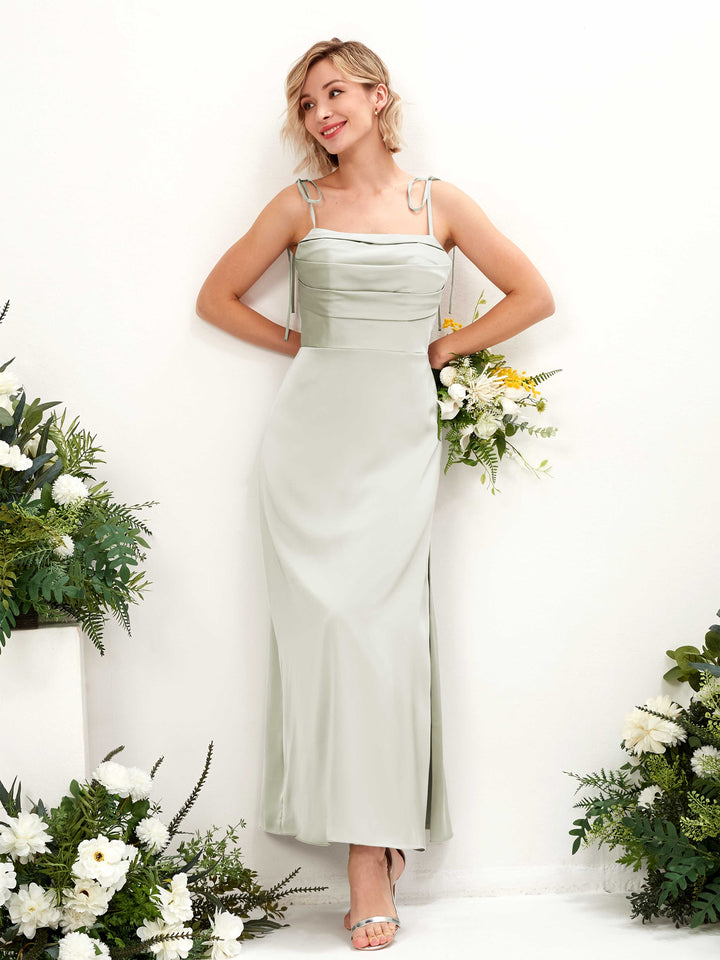 Ivory Satin Cowl Neck Bridesmaid Dress Sheath Midi | Carlyna Ivory Satin Cowl Neck Bridesmaid Dress Sheath Midi | Carlyna