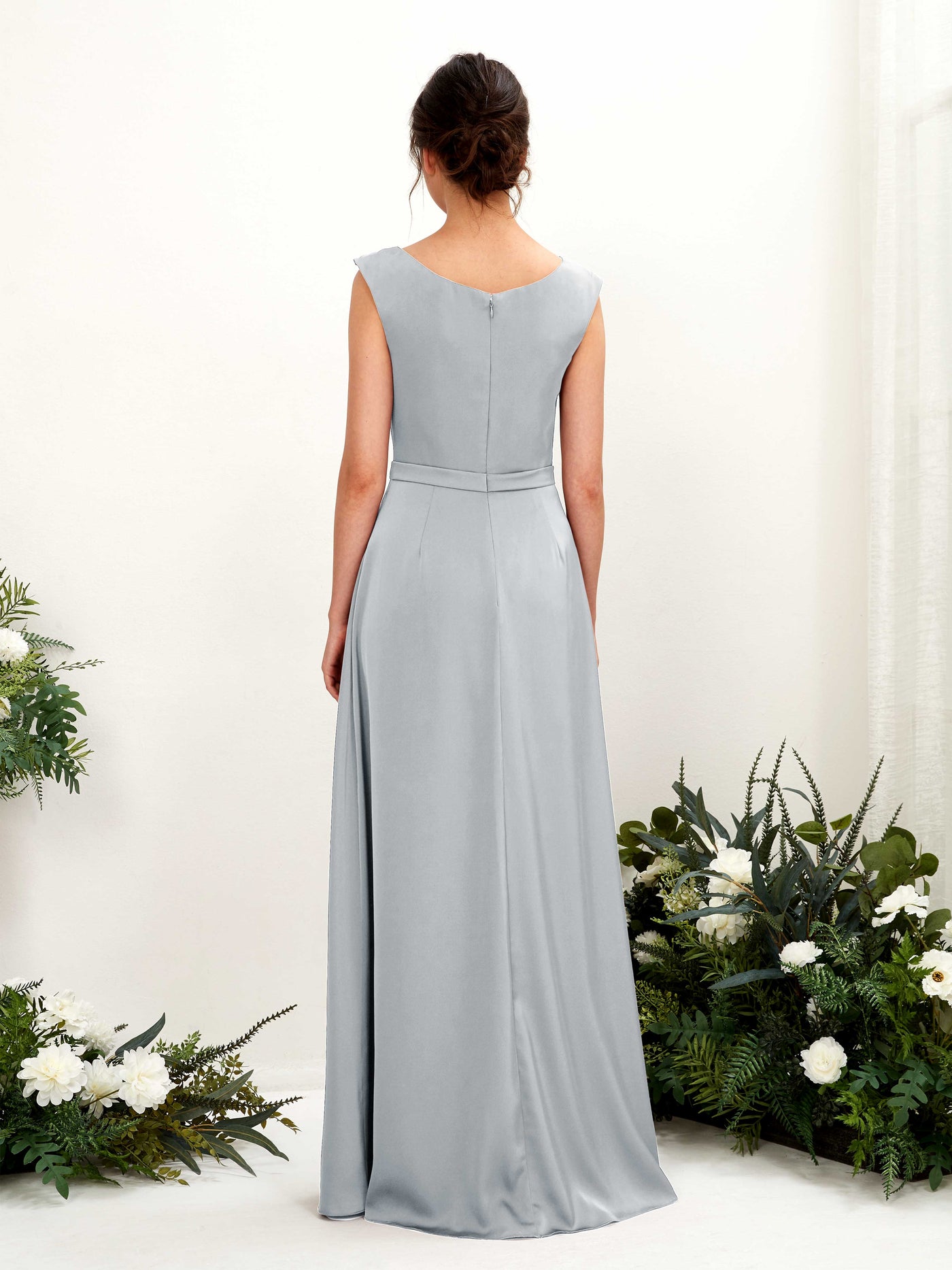 A-line Scoop Sleeveless Satin Bridesmaid Dress - Baby Blue (80221201)#color_baby-blue