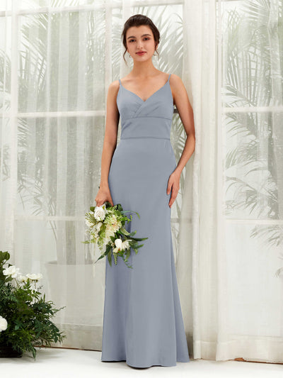 Spaghetti-straps Sweetheart Sleeveless Satin Bridesmaid Dress - Dusty Blue (80223378)#color_dusty-blue