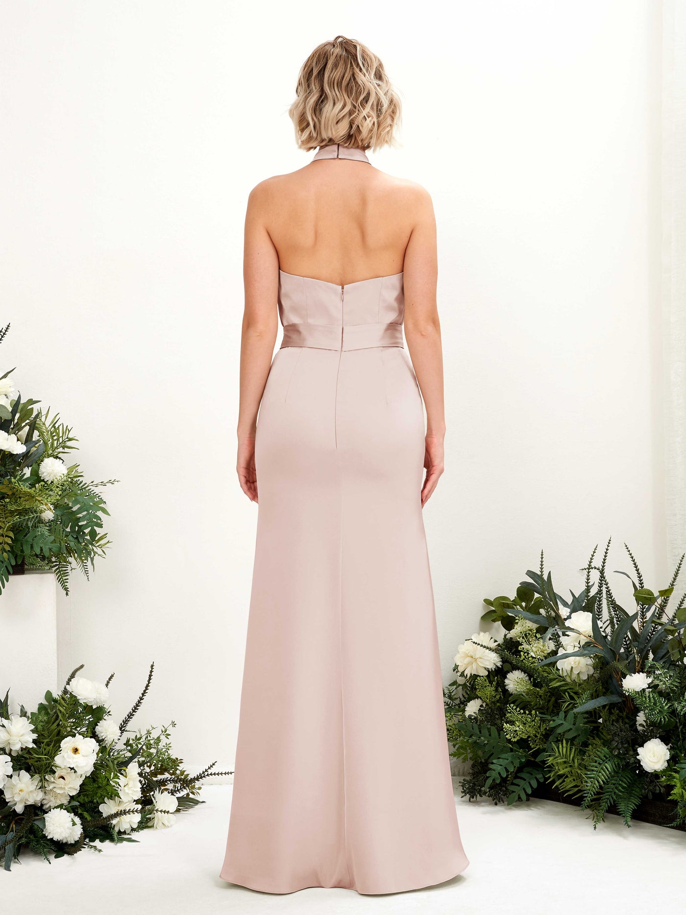 Open back Sexy Slit Halter Satin Bridesmaid Dress - Pearl Pink (80224910)#color_pearl-pink
