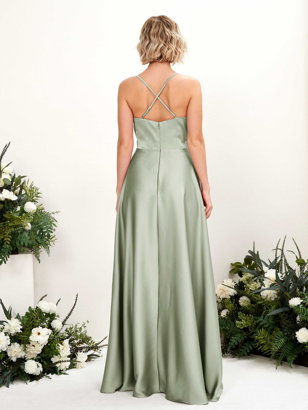 Sage Green Satin Bridesmaid Dresses | Shop Now | Carlyna Sage Green Satin Bridesmaid Dresses | Shop Now | Carlyna