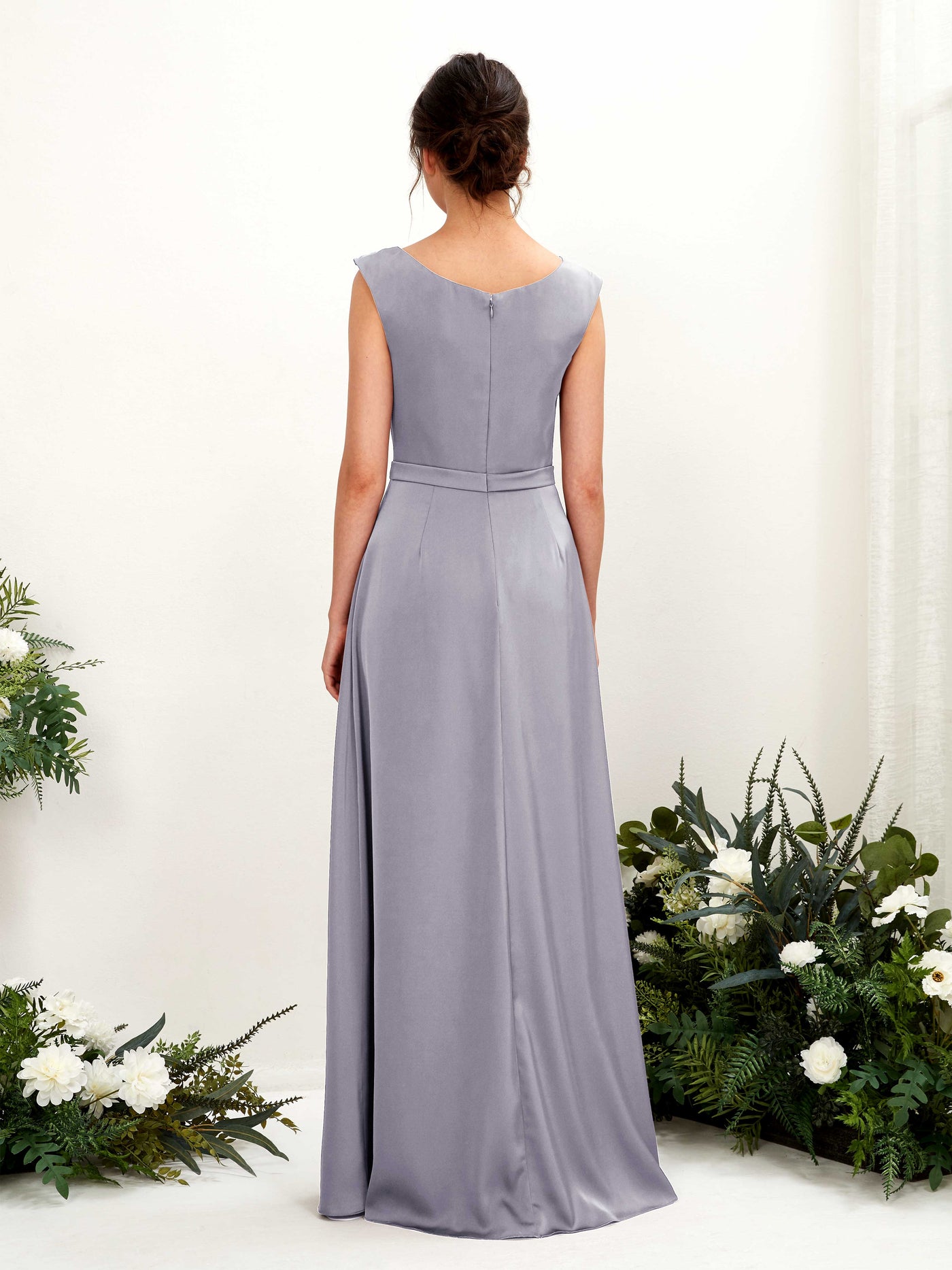A-line Scoop Sleeveless Satin Bridesmaid Dress - Purple Haze (80221250)#color_purple-haze