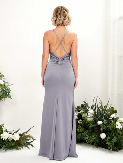Carlyna Regina Mermaid Purple Haze Satin Bridesmaid Dress Maxi Sleeveless Cowl Neck Dress Side View 2 #color_purple-haze