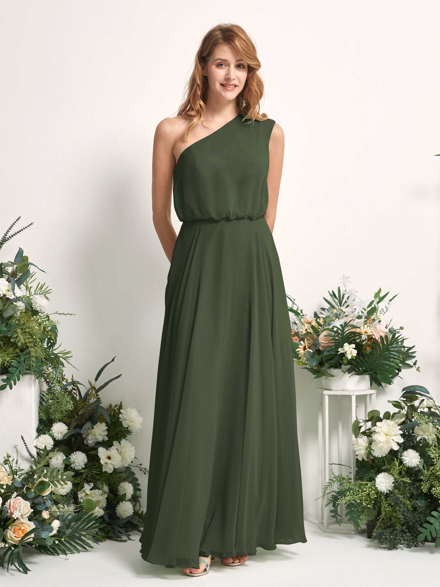 Dark Emerald Chiffon Bridesmaid Dress A-Line Floor-Length | Carlyna Dark Emerald Chiffon Bridesmaid Dress A-Line Floor-Length | Carlyna