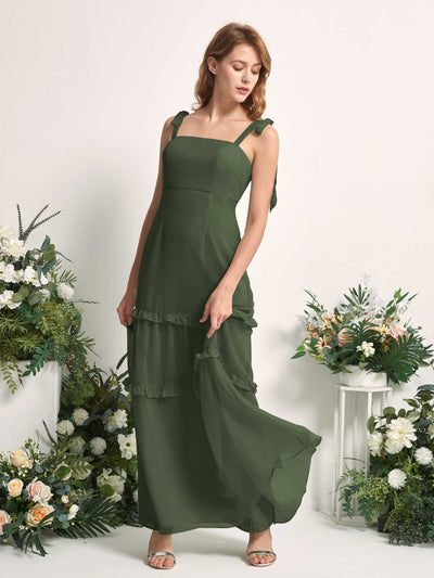 Carlyna Kaiya A-Line Martini Olive Bridesmaid Dress Maxi Sleeveless Straight Dress Side View 2 #color_martini-olive