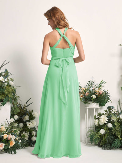 Carlyna Carolyn Convertible Mint Green Bridesmaid Dress Maxi Sleeveless Sweetheart Dress Back View #color_mint-green