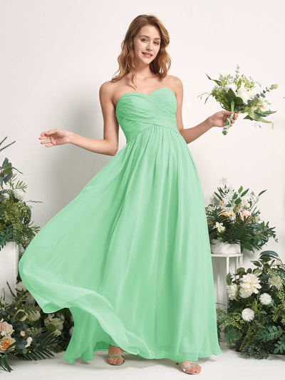 Carlyna Elma A-Line Mint Green Bridesmaid Dress Maxi Sleeveless Sweetheart Dress Side View 2 #color_mint-green