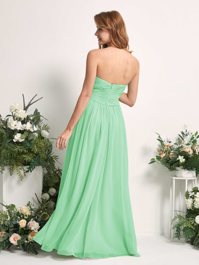 Carlyna Elma A-Line Mint Green Bridesmaid Dress Maxi Sleeveless Sweetheart Dress Back View #color_mint-green