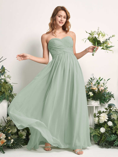 Carlyna Elma A-Line Sage Green Bridesmaid Dress Maxi Sleeveless Sweetheart Dress Side View 2 #color_sage-green