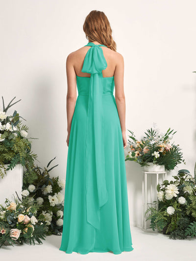 Carlyna Carolyn Convertible Tiffany Bridesmaid Dress Maxi Sleeveless Sweetheart Dress Side View 2 #color_tiffany