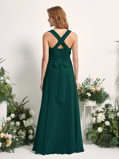 Carlyna Carolyn Convertible Dark Emerald Bridesmaid Dress Maxi Sleeveless Sweetheart Dress Side View 4 #color_dark-emerald