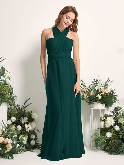 Carlyna Carolyn Convertible Dark Emerald Bridesmaid Dress Maxi Sleeveless Sweetheart Dress Side View 5 #color_dark-emerald