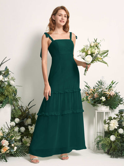 Carlyna Kaiya A-Line Dark Emerald Bridesmaid Dress Maxi Sleeveless Straight Dress Front View #color_dark-emerald
