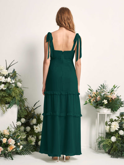 Carlyna Kaiya A-Line Dark Emerald Bridesmaid Dress Maxi Sleeveless Straight Dress Back View #color_dark-emerald