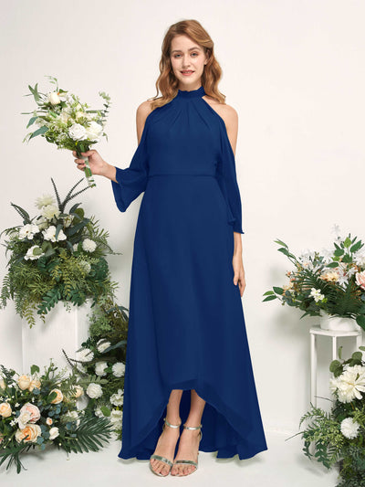 Carlyna Maxine A-Line Royal Blue Bridesmaid Dress Maxi Sleeveless Round Neck Dress Front View #color_royal-blue