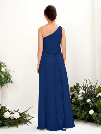 Carlyna Trita Sheath Royal Blue Bridesmaid Dress Maxi Sleeveless One Shoulder Dress Back View #color_royal-blue