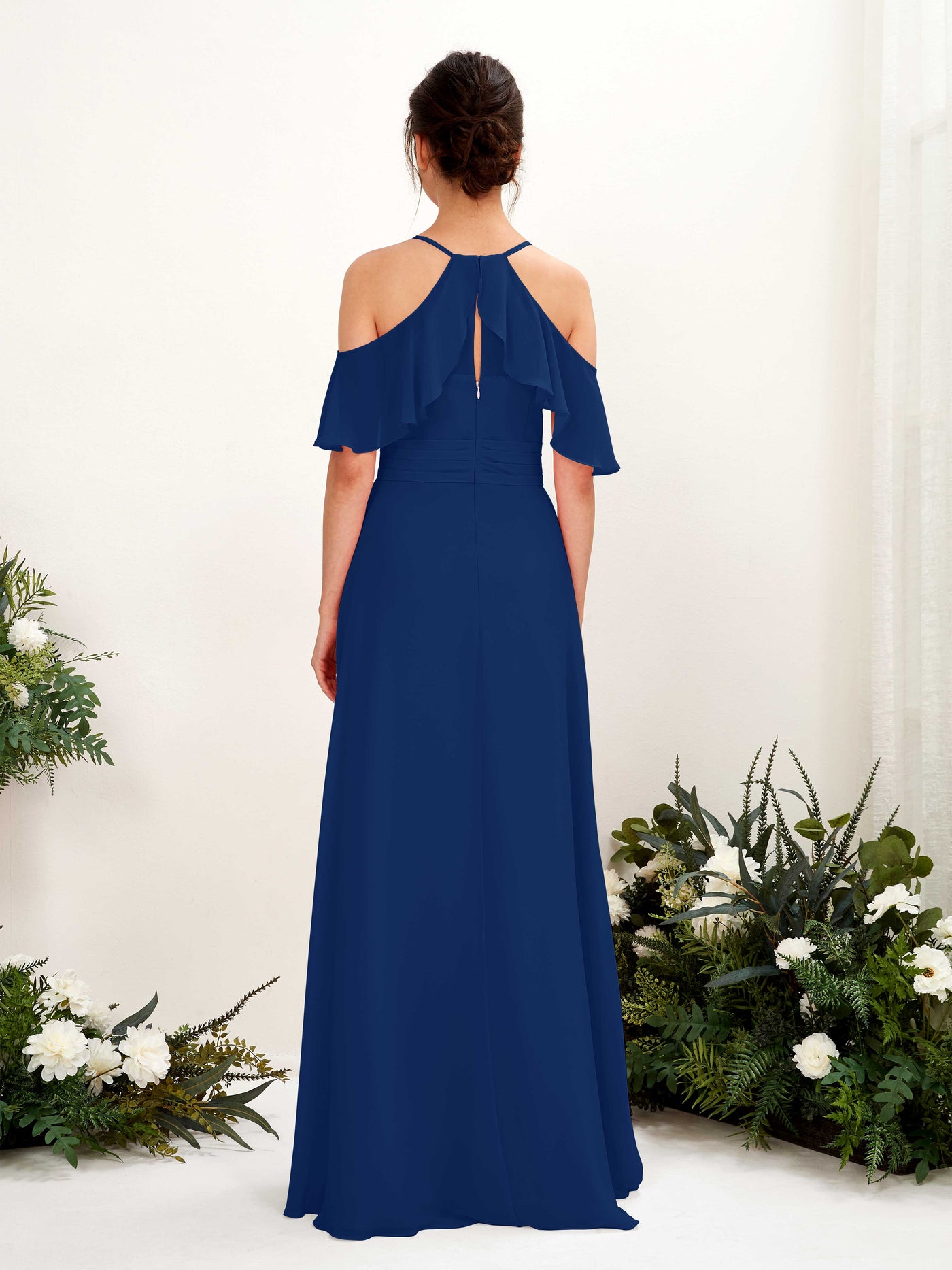 Ball Gown Off Shoulder Spaghetti-straps Chiffon Bridesmaid Dress - Royal Blue (81221737)#color_royal-blue