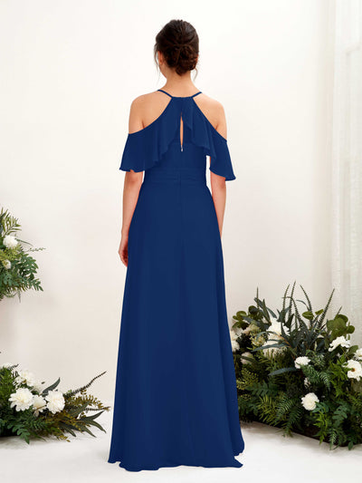Carlyna Orlane A-Line Royal Blue Bridesmaid Dress Maxi Sleeveless V-Neck Dress Back View #color_royal-blue