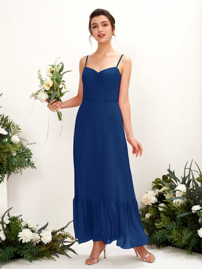 Carlyna Delia Sheath Royal Blue Bridesmaid Dress Maxi Sleeveless Spaghetti Strap Dress Front View #color_royal-blue