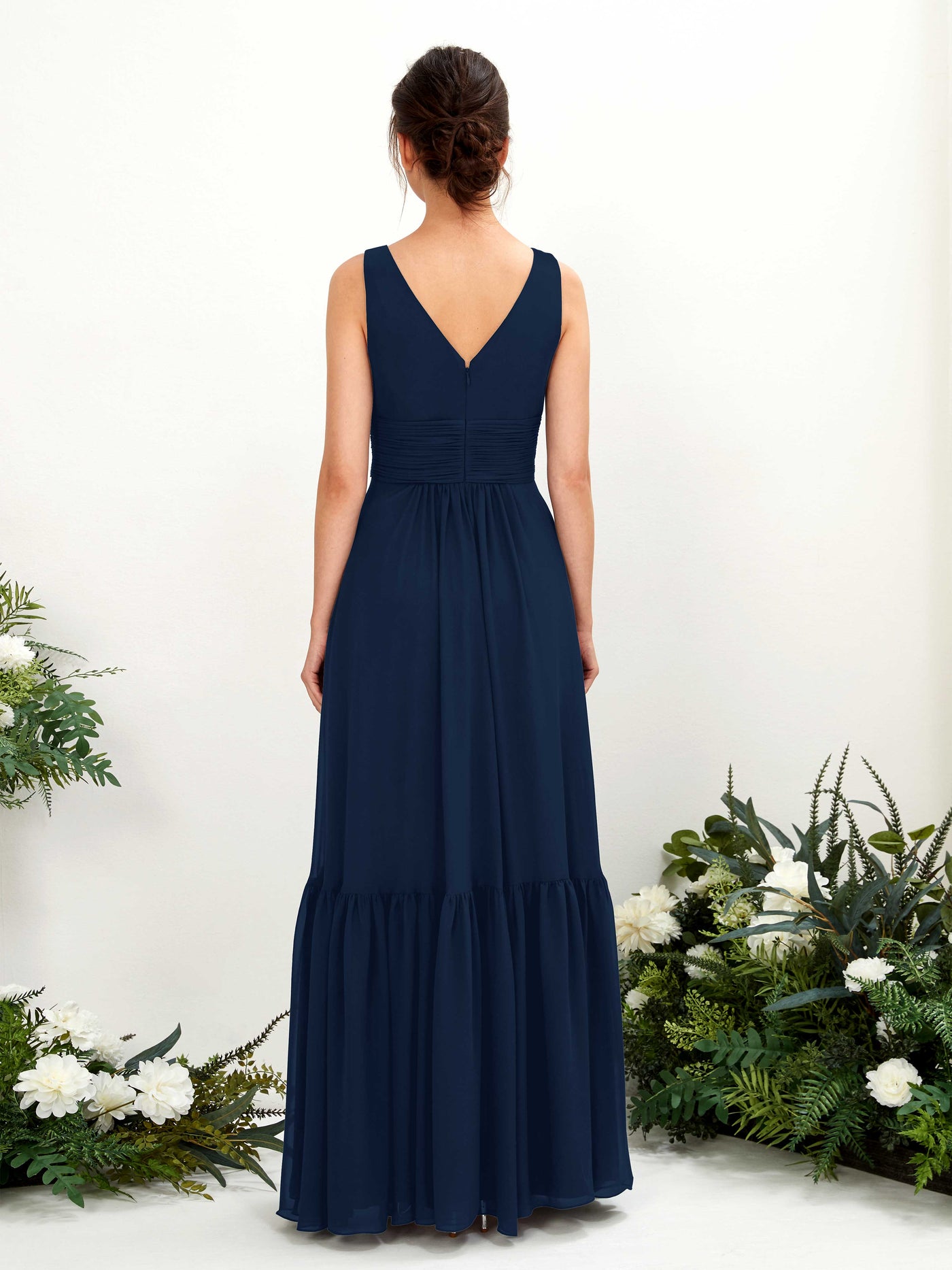 Royal Blue Chiffon Bridesmaid Dress A-Line Maxi V-Neck | Carlyna Royal Blue Chiffon Bridesmaid Dress A-Line Maxi V-Neck | Carlyna