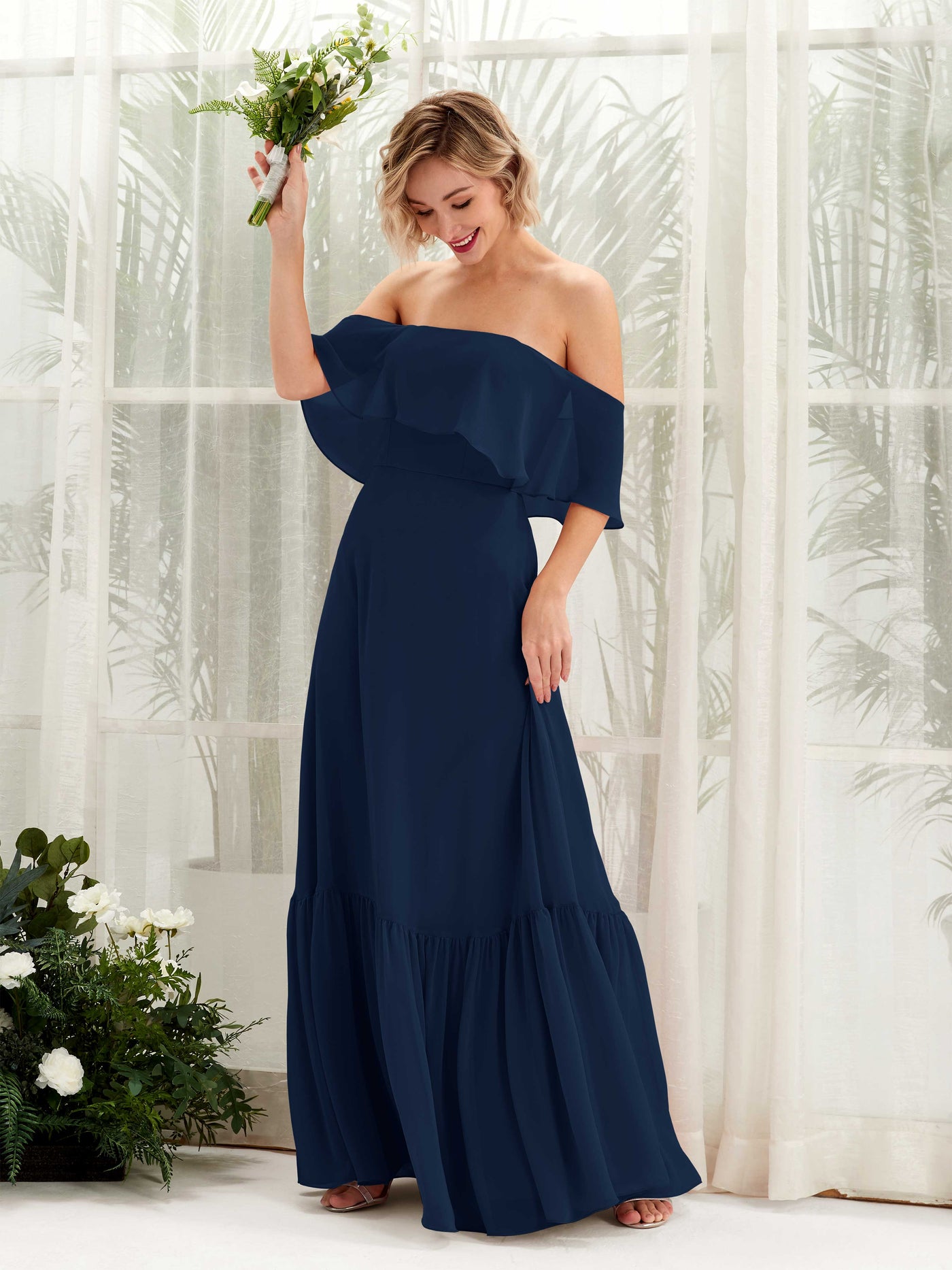 Mint Green Chiffon Bridesmaid Dress A-Line Floor-Length