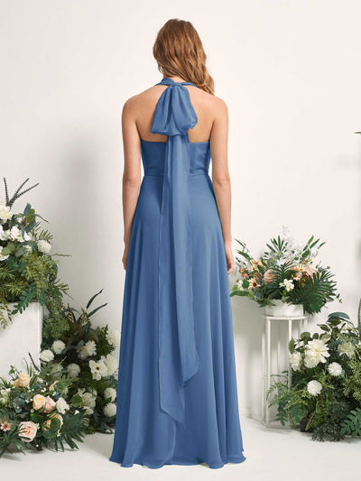 Carlyna Carolyn Convertible Dusty Blue Bridesmaid Dress Maxi Sleeveless Sweetheart Dress Side View 2 #color_dusty-blue