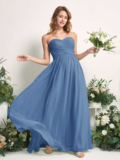 Carlyna Elma A-Line Dusty Blue Bridesmaid Dress Maxi Sleeveless Sweetheart Dress Side View 2 #color_dusty-blue