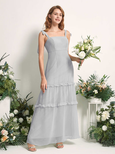 Carlyna Kaiya A-Line Silver Bridesmaid Dress Maxi Sleeveless Straight Dress Front View #color_silver