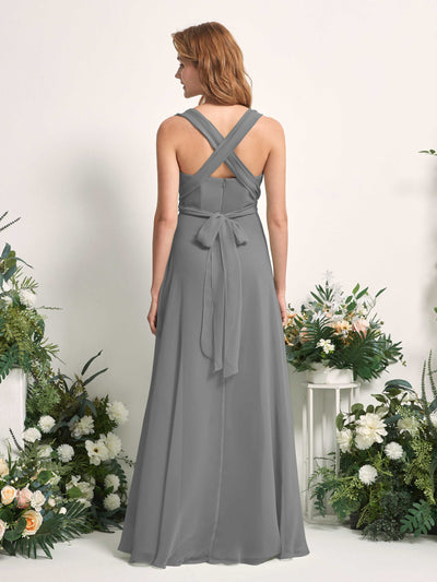 Carlyna Carolyn Convertible Steel Gray Bridesmaid Dress Maxi Sleeveless Sweetheart Dress Side View 4 #color_steel-gray