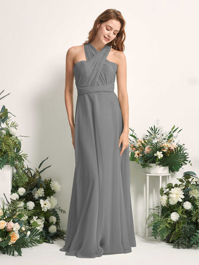 Carlyna Carolyn Convertible Steel Gray Bridesmaid Dress Maxi Sleeveless Sweetheart Dress Side View 5 #color_steel-gray