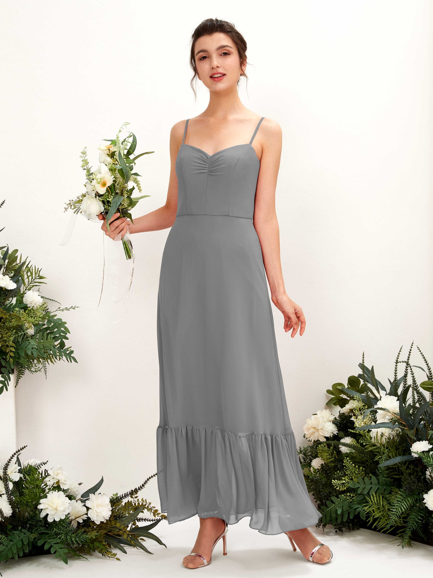 Steel Gray Bridesmaid Dresses Bridesmaid Dress Chiffon Spaghetti-straps Full Length Sleeveless Wedding Party Dress (81223020)#color_steel-gray