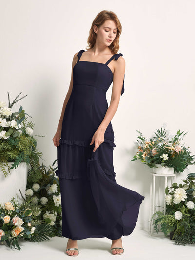 Carlyna Kaiya A-Line Dark Navy Bridesmaid Dress Maxi Sleeveless Straight Dress Side View 2 #color_dark-navy