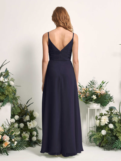 Carlyna Hannah A-Line Dark Navy Bridesmaid Dress Maxi Sleeveless Sweetheart Dress Back View #color_dark-navy